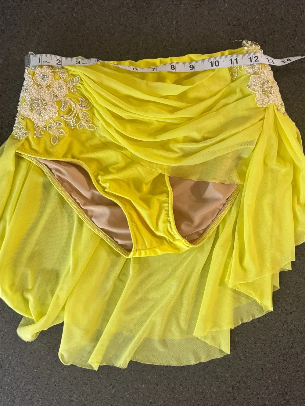 Yellow Embellished Two-Piece Dance Costume